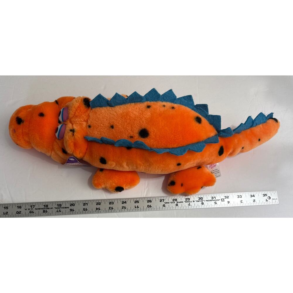 Vtg Suagar Loaf Orange Alligator Plush 21” Long Plastic 3D Eyes W/tags - Picture 3 of 12